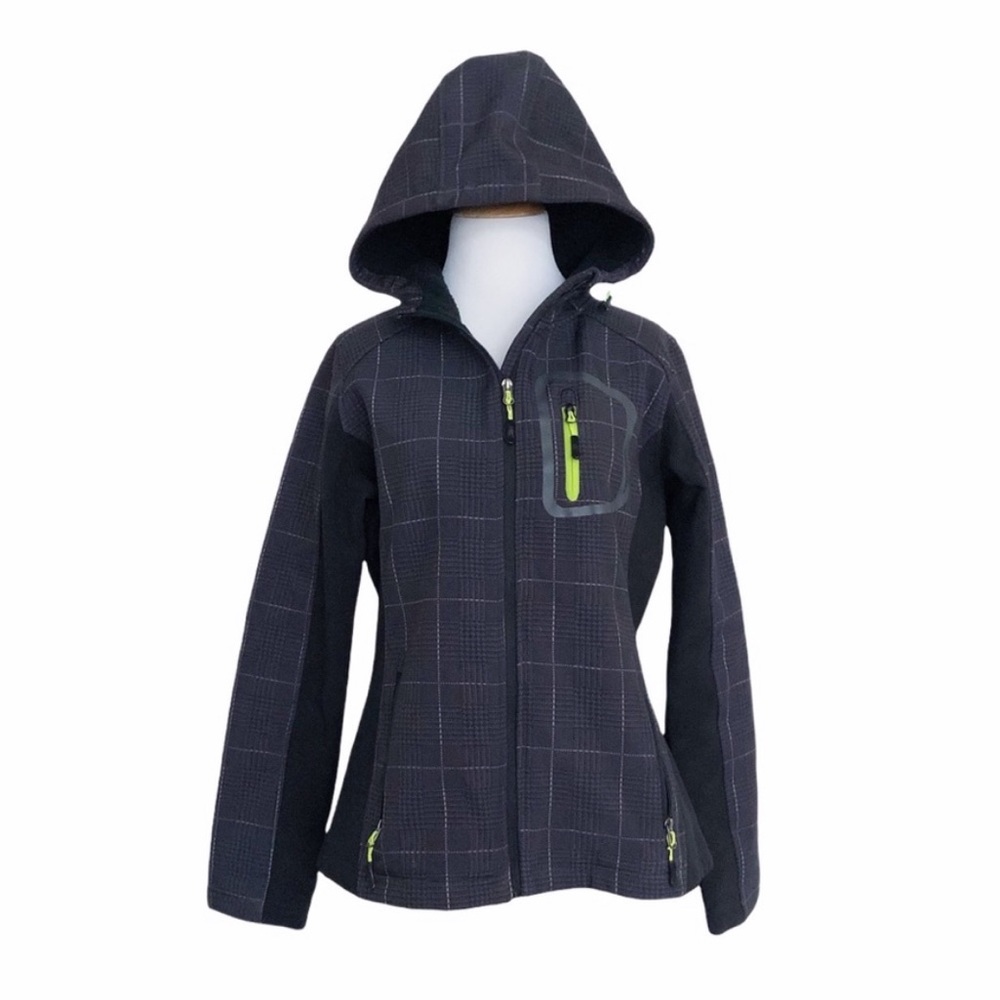 Vertical 9 | Plaid Fleece-Lined Scuba Hood Athletic Jacket Women’s Medium
